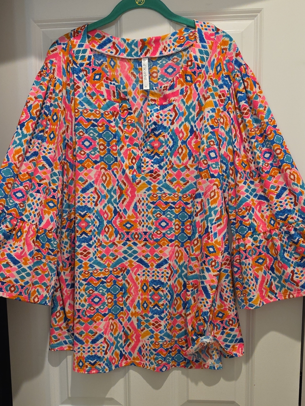 Dear Scarlett Multicolor Lightweight Tunic With No Wrinkle Fabric 3x
